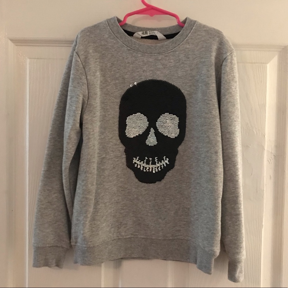 H&M Sequined Skull Sweater